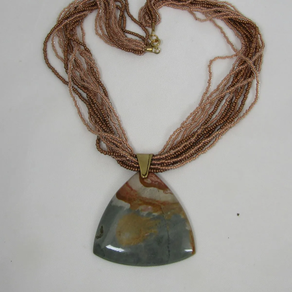 Succor Creek Jasper Pendant On Multi Strand Necklace