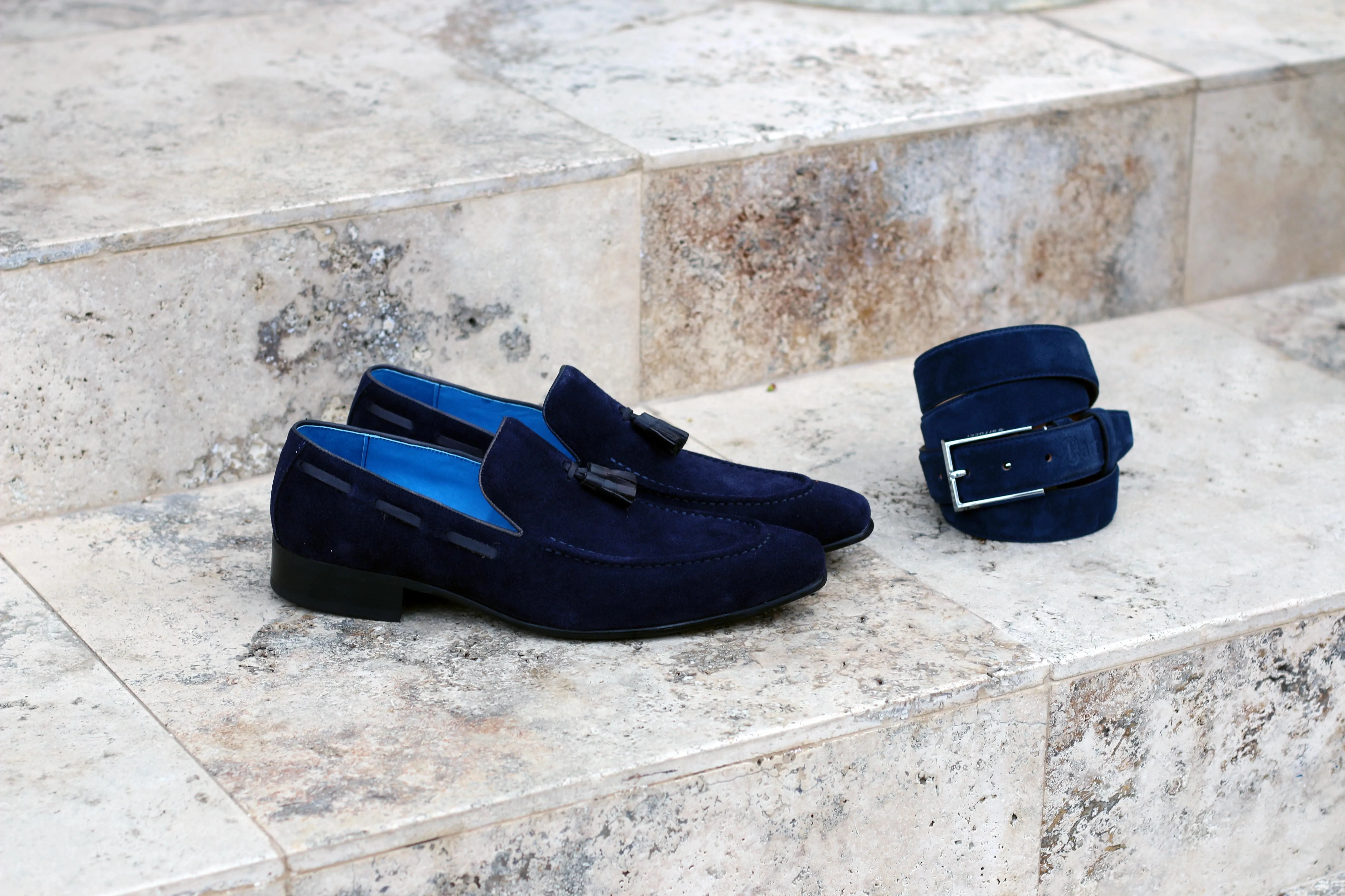 Suede Belt Navy