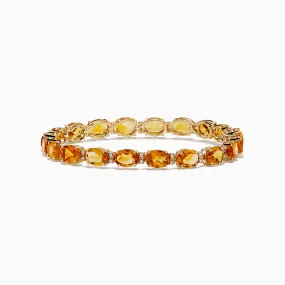 Sunset 14K Yellow Gold Citrine Tennis Bracelet 19.15 TCW