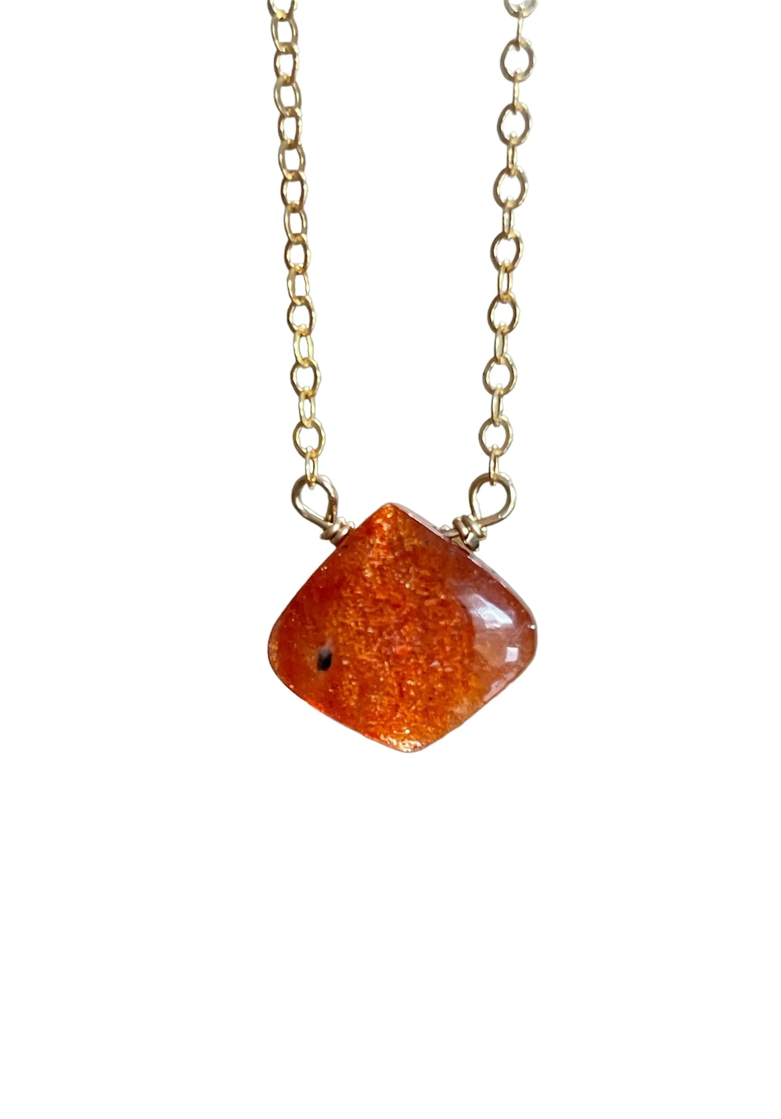 Sunstone Pendant Necklace Gold Or Silver