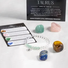 Taurus Star Sign Bracelet and Crystals Set