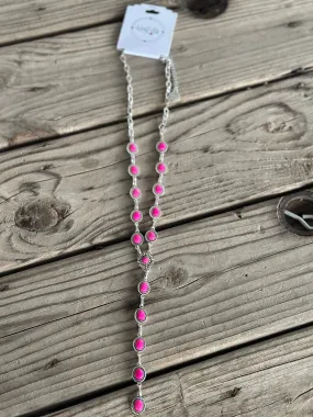 The Dainty Pink Oval Necklace