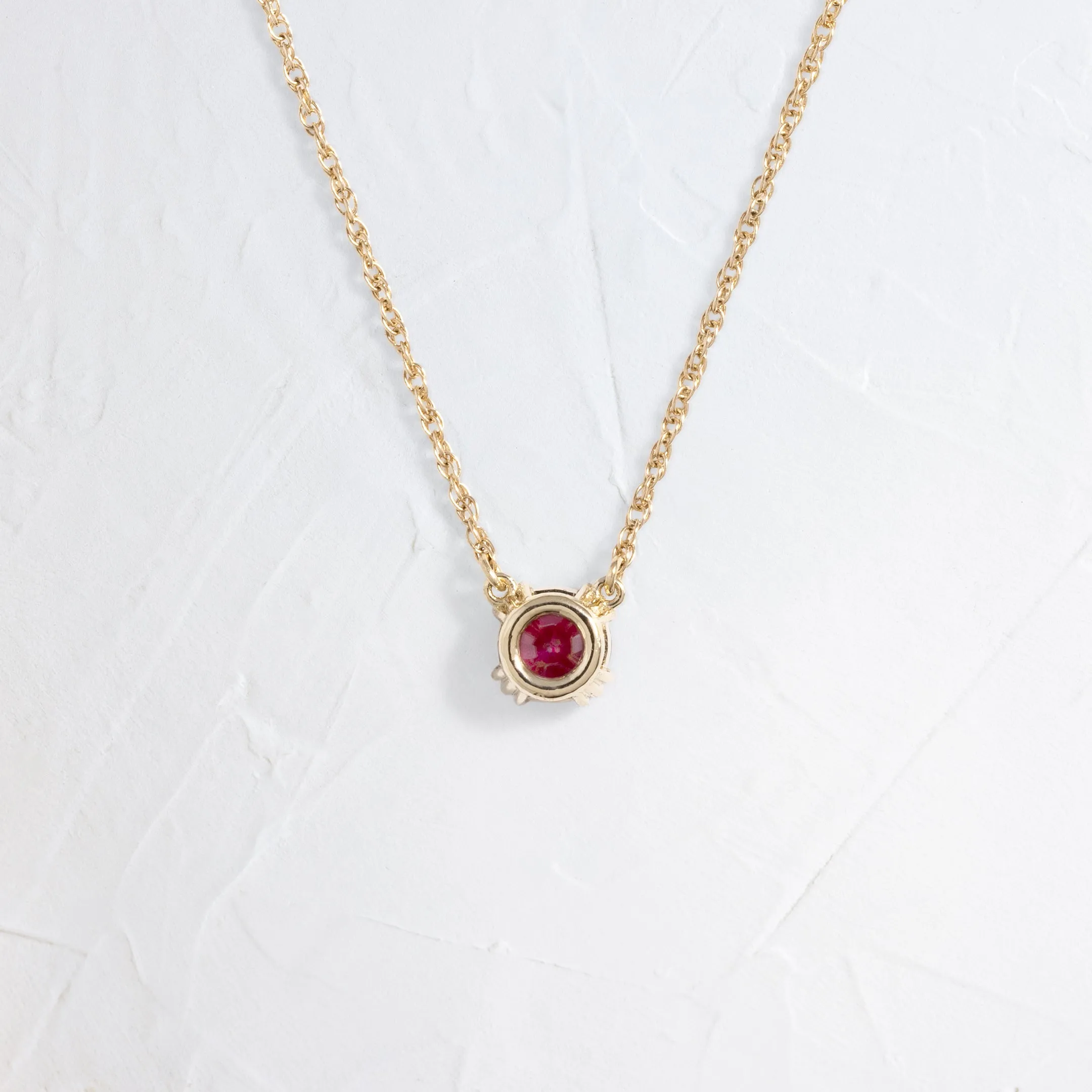 Threaded Necklace, 0.47ct. Round Cut Ruby - OOS