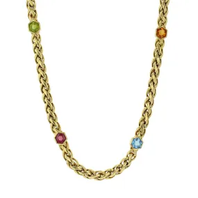 Topaz, Tourmaline, Peridot and Citrine Wheat Necklace