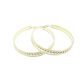 Triple Patterned Hoop Earrings (Diameter - 7.8cm)