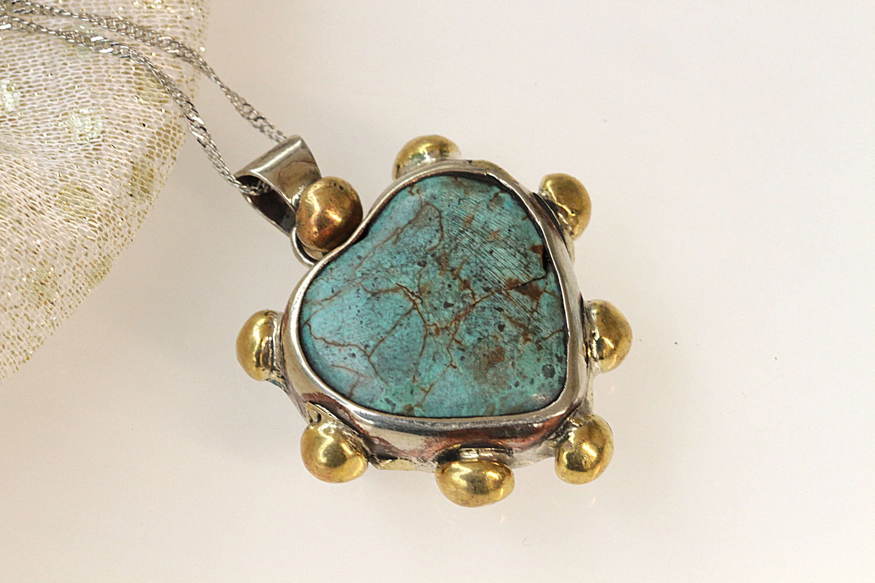 TURQUOISE HEART NECKLACE