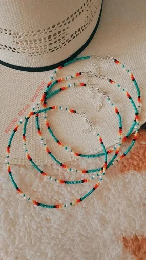 Turquoise'n pearl Choker