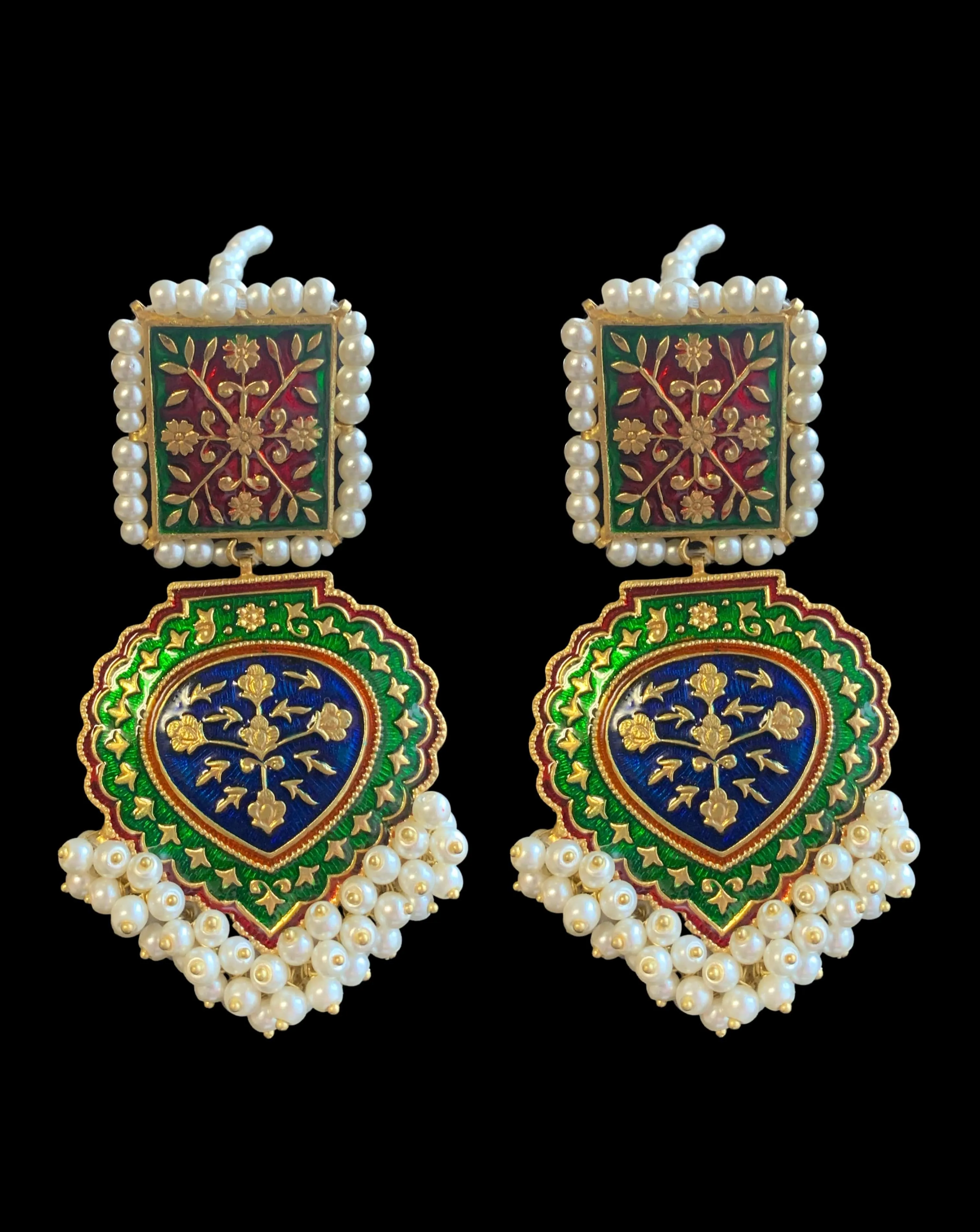 Ulfat meenakari earrings DER15 (SHIPS IN 4 WEEKS )