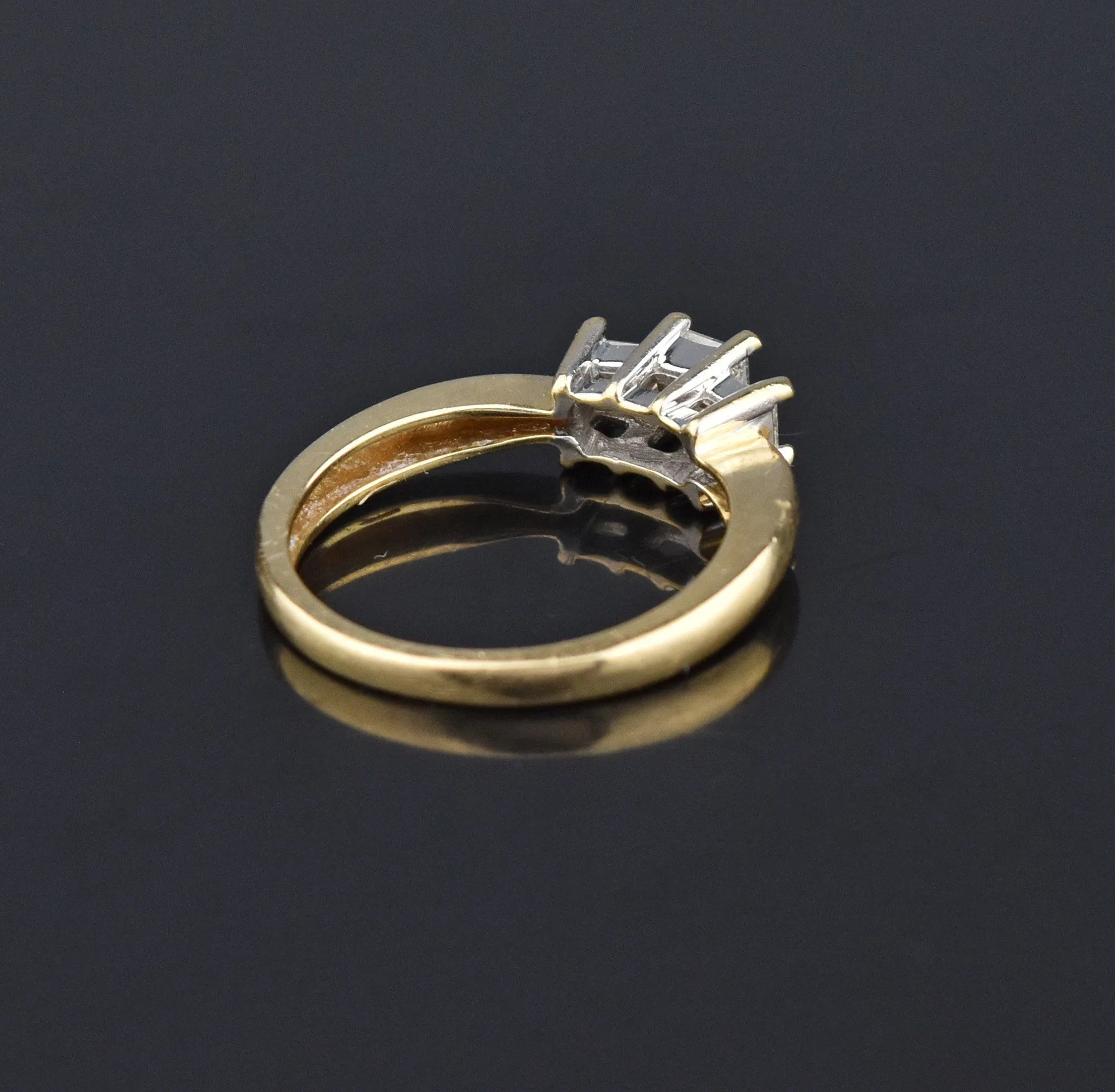 Vintage 14K Gold .65 CTW Princes Cut Diamond Ring