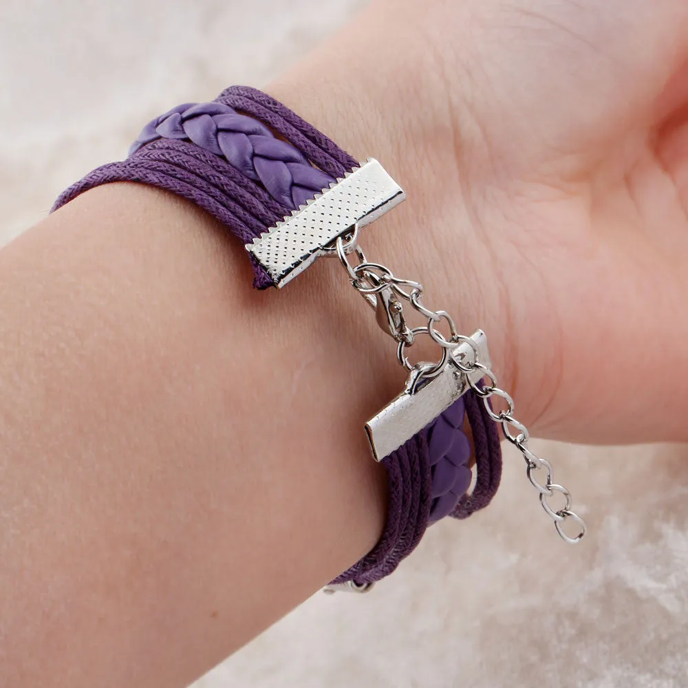 Vintage Bird Owls Anchor Wrap Leather Charm bracelets for women