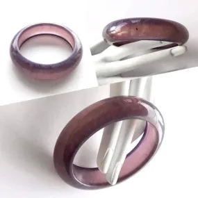 Vintage jewelry, lucite smoky mauve bangle