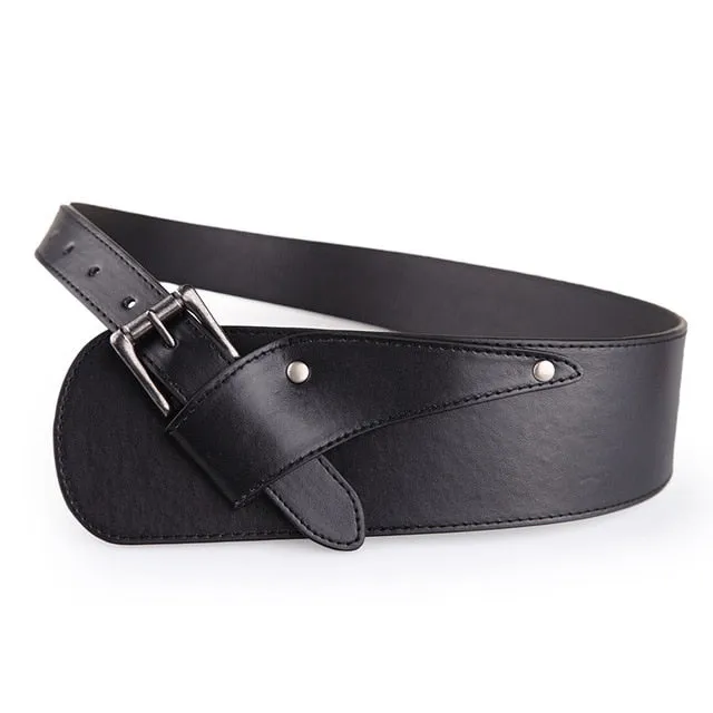 Vintage Metal Buckle Elastic Waist Belt