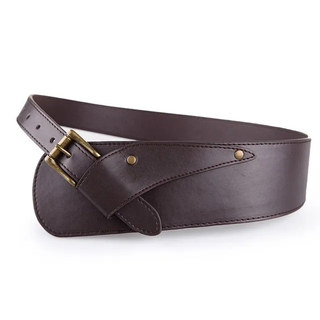 Vintage Metal Buckle Elastic Waist Belt