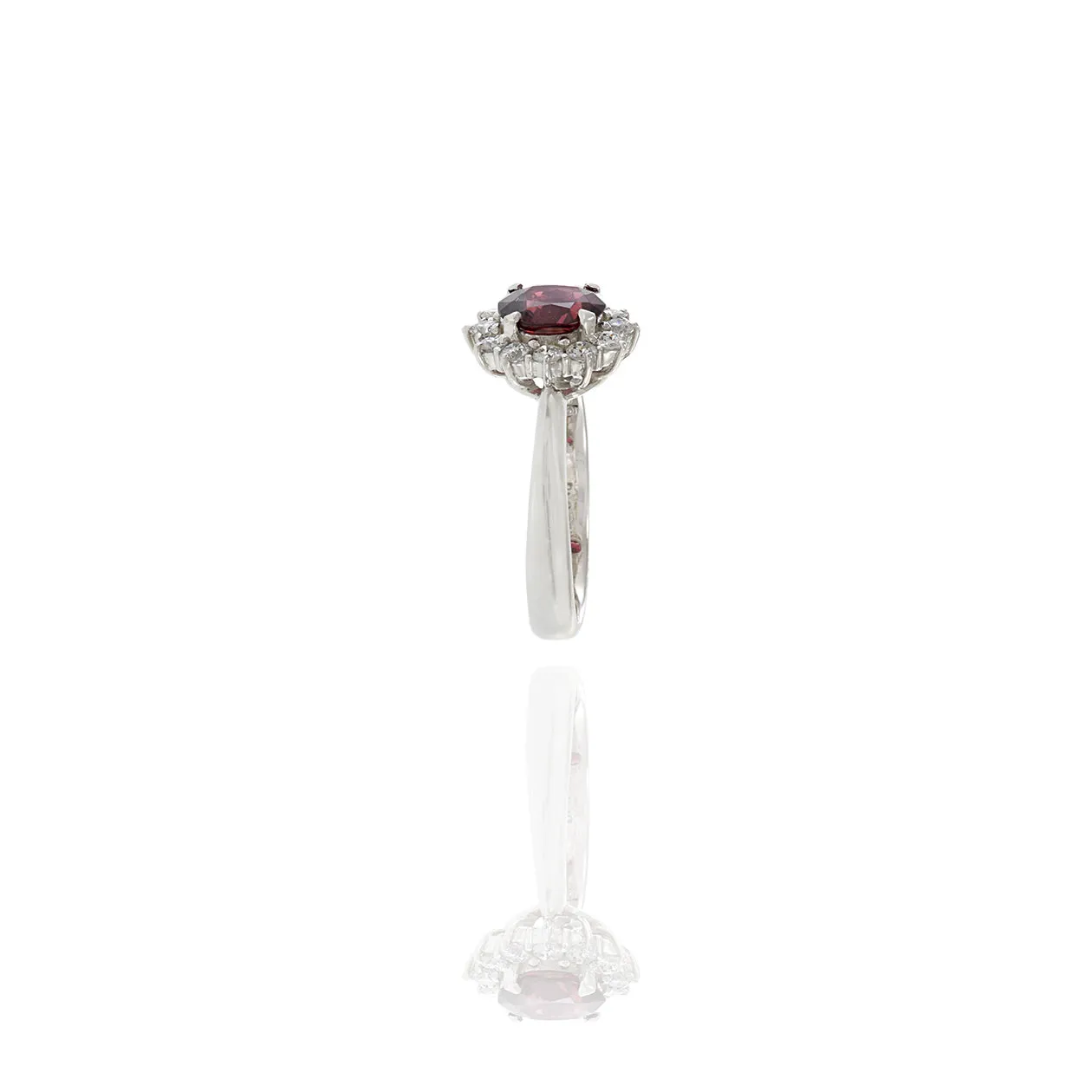 Vintage Platinum Genuine Red Spinel And Diamond Ring