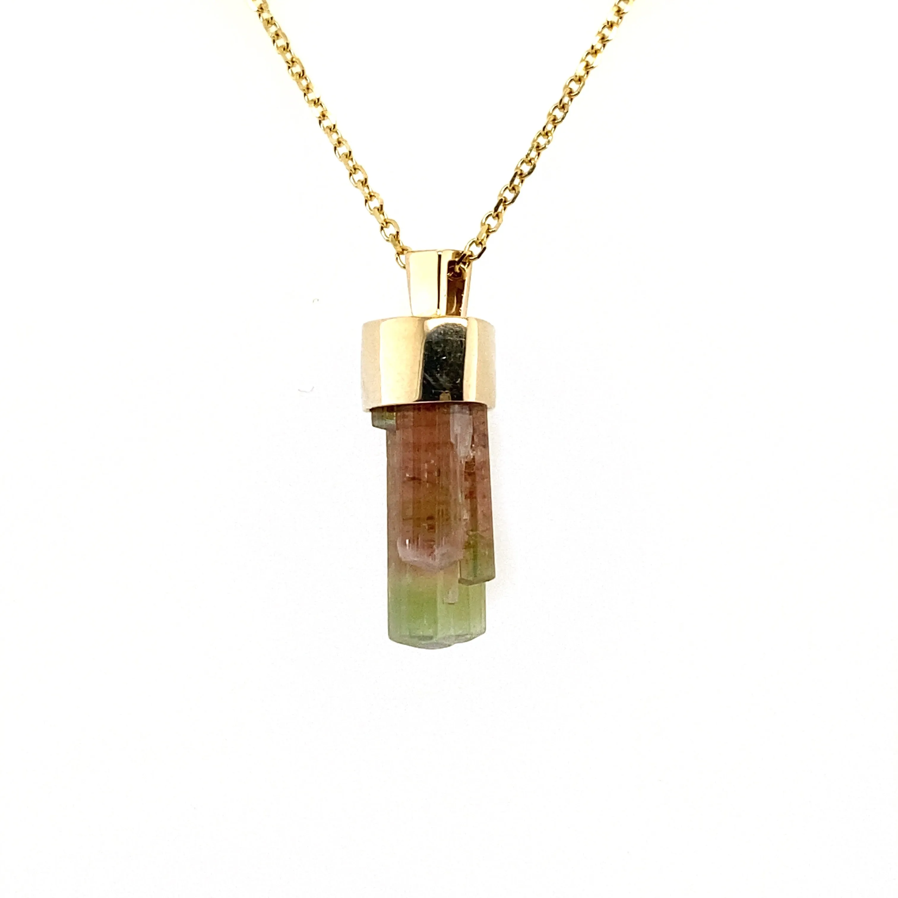 Watermelon Tourmaline Crystal Pendant