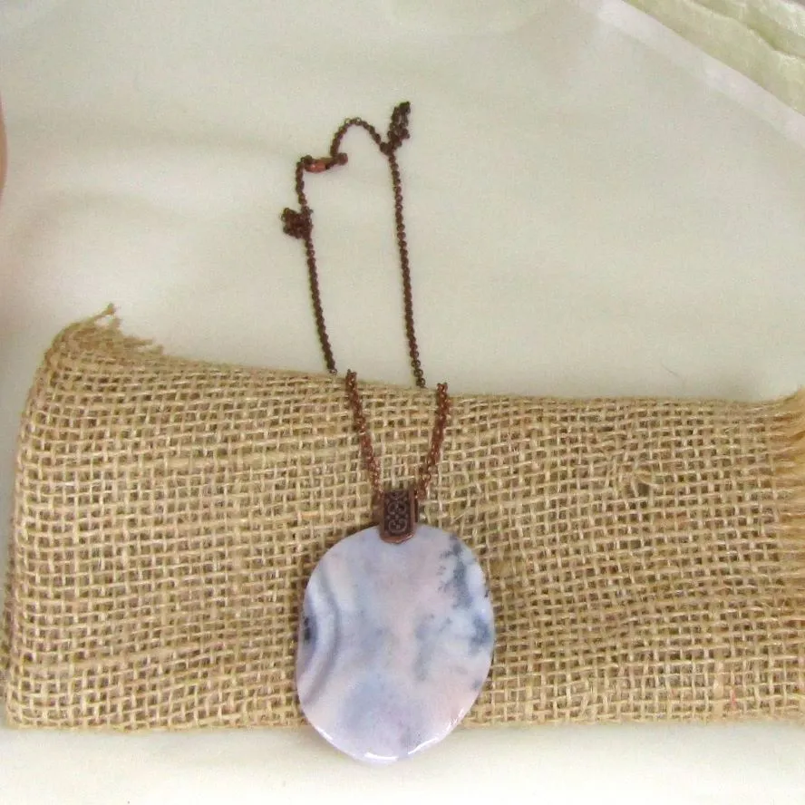 Wave Purple Agate Pendant Necklace