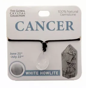 White Howlite Natural Gem Necklace - 'Cancer'