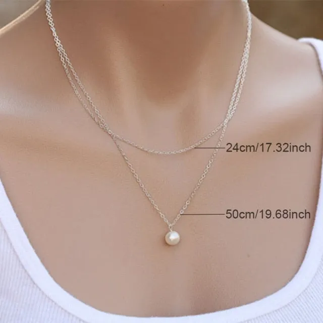 Women Fashion Vintage Pearl Necklace Party Necklace Elegant Chain Retro Accessories All Match Necklace Streetstyle Necklace