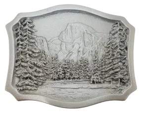 Yosemite Mountain Scene Pewter Belt Buckle